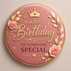 creyzee birthday button badge